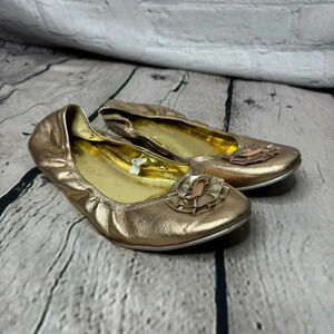 Loeffler Randall for Target Rosette Ballet Flats sz 8.5 Womens Rose Gold Bronze